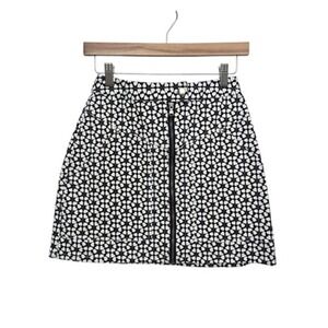 Rebecca Minkoff Skirt Womens 4 Heart‎ Print A-Line Mini Zip Front